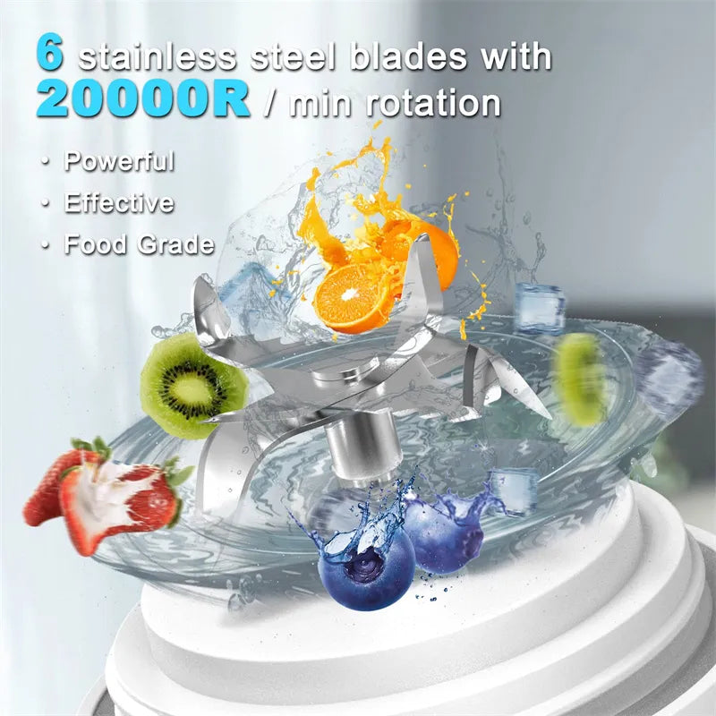 Zenoblends Mini™ – Portable Rechargeable Smoothie Blender with 6-Blade Power